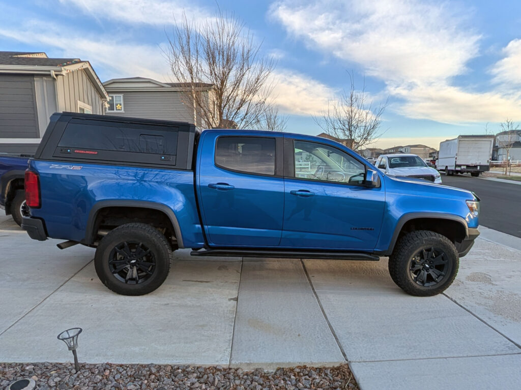 Chevrolet Colorado with an Overlandico aluminum truck topper