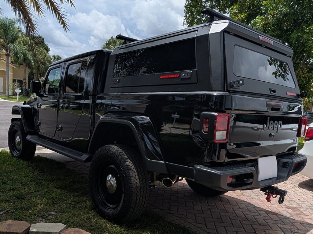 Jeep Gladiator with an Overlandico aluminum truck topper