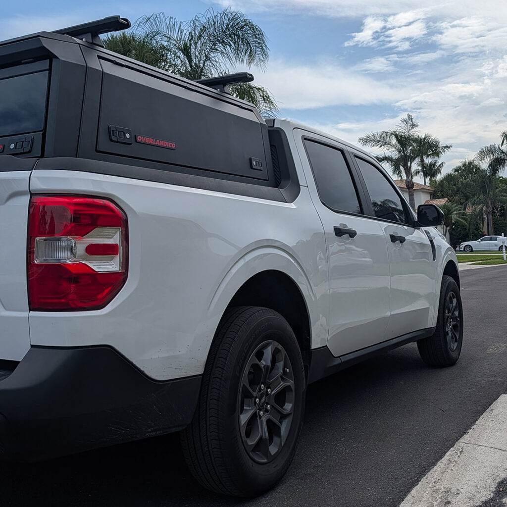 Ford Maverick with an Overlandico aluminum truck topper