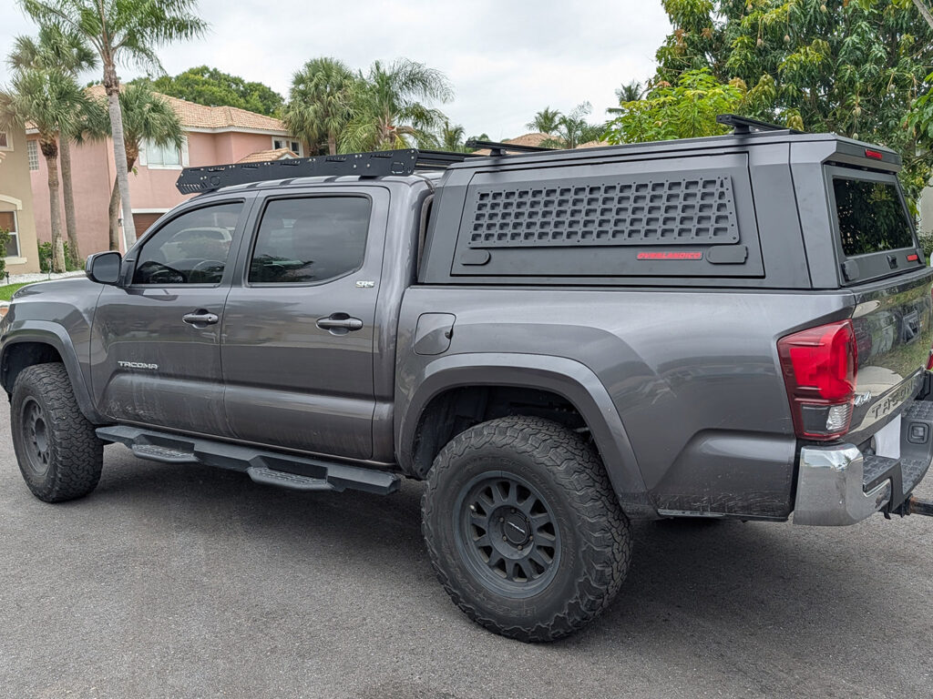 Toyota Tacoma with an Overlandico aluminum truck topper
